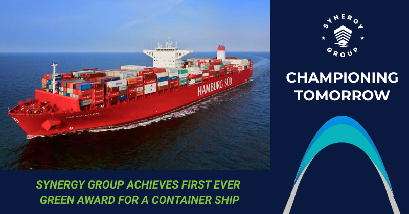 Synergy secures the first ever Green Award for a container vessel