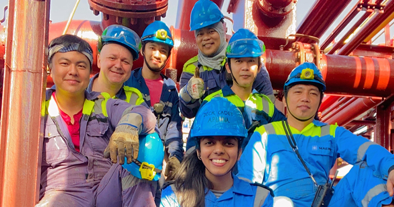 Diverse crew on the vessel Maersk Katalin