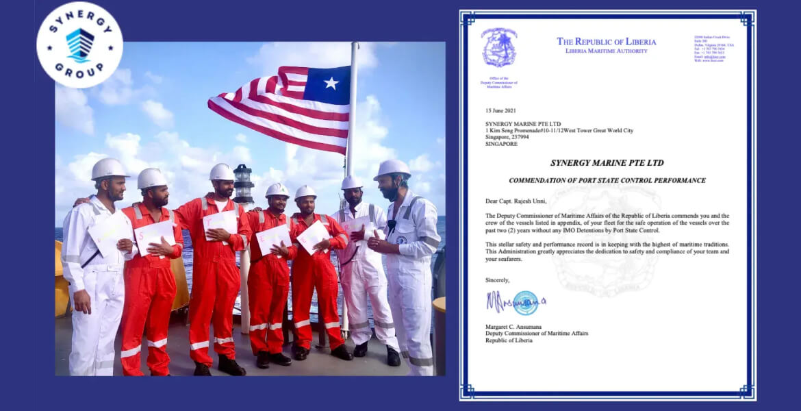 Letter of Commendation by the Liberian Registry