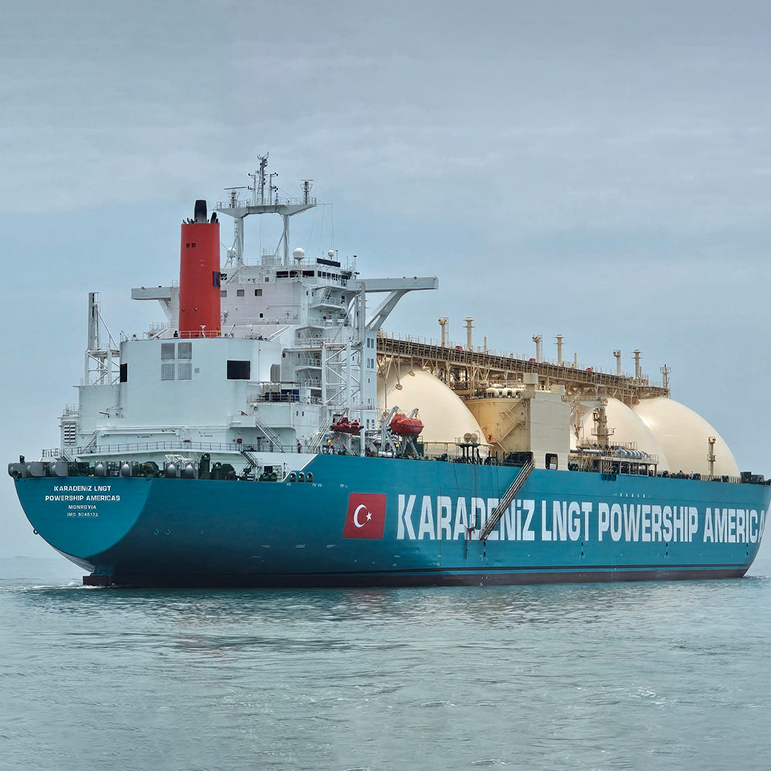 KARADENIZ LNGT POWERSHIP AMERICAS FSRU after conversion and delivery at Seatrium Admiralty Yard, Singapore